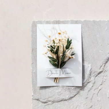 Muttertagskarte mit Trockenblumen  | A6 |