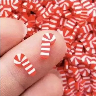 Rot Weiß Candy Cane Baked Clay Formen Miniatur