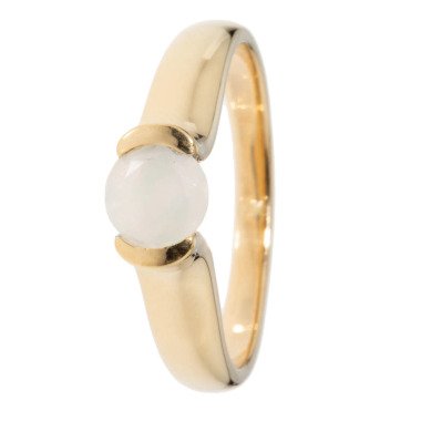 Vergoldeter Ring mit Opal & Solitär-Ring, Afrikanischer Opal, Si 925 vergoldet