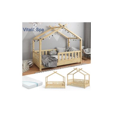 VITALISPA Kinderbett Hausbett DESIGN 70x140cm