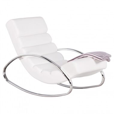 Wippsessel & Relaxliege Sessel -Faro- Farbe weiß Relaxsessel Schaukelstuhl Wippstuhl
