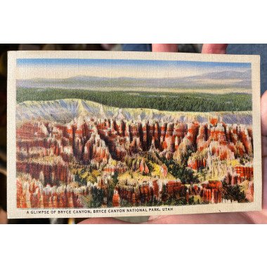 Antike Leinen Postkarte Vom Bryce Canyon