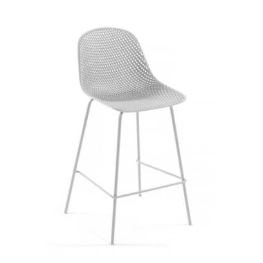 Barstühle in Weiß Kunststoff und Metall (4er Set)