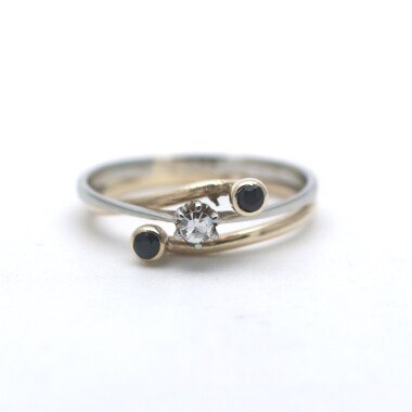 Bicolor-Ring & 0, 10 Ct Diamant Saphir Ring 585 Gold 14 Kt Bicolor Wert 520