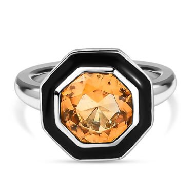 Citrin Ring  925 Silber platiniert  ca. 2 61 ct