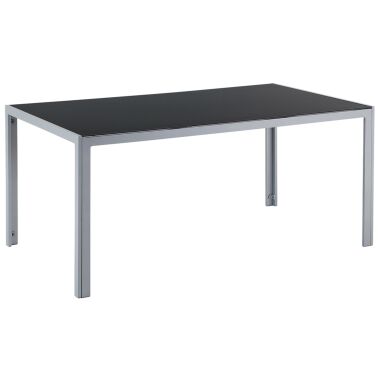 Gartentisch für 6 Personen aus Aluminium, schwarz