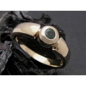 Gold Ring schlicht elegant Gold 585 Smaragd