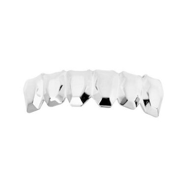 Grill Vergoldet & One Size Fits All Bling Grillz EDGY BOTTOM silber