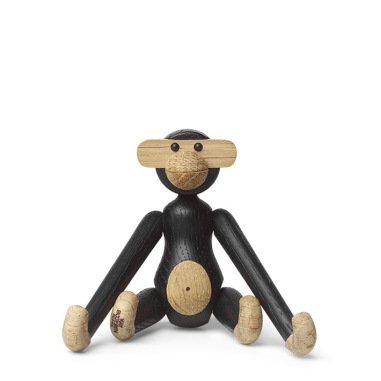 Holzfigur Affe mini dunkel gebeizt