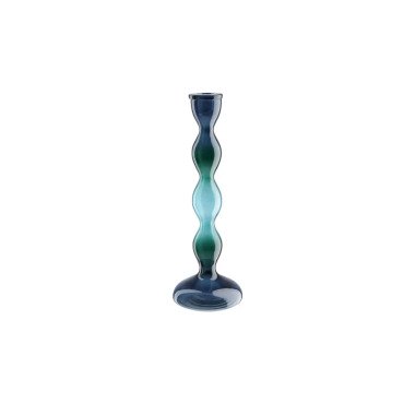 Kerzenhalter   blau   Glas    Maße (cm):