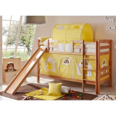 Kinderrutsche & Kinderzimmer Stockbett aus Buche Massivholz Rutsche und