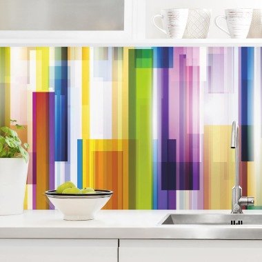 Küchenrückwand Abstrakt Rainbow Cubes II