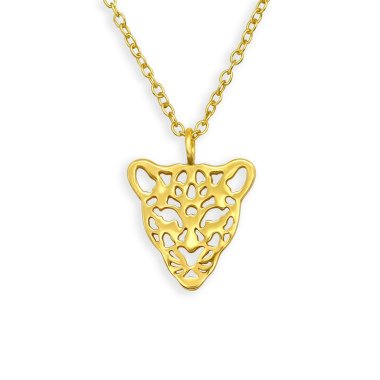 Leopard Gold Halskette aus 925 Silber