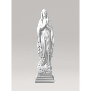 Maria Grabskulptur aus Marmorguss Madonna di Lourdes / 34x8x9cm (HxBxT)