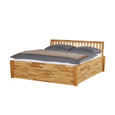 Massivholz-Bettgestell mit Bettkasten Timber holzfarben Betten > Futonbetten -