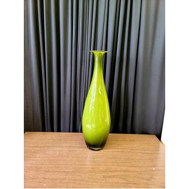 Mcm Art Glas Poliert Grün Weiß Cased Vase
