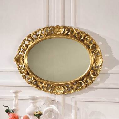 Ovale Spiegel & Design Spiegel in Goldfarben ovale Form