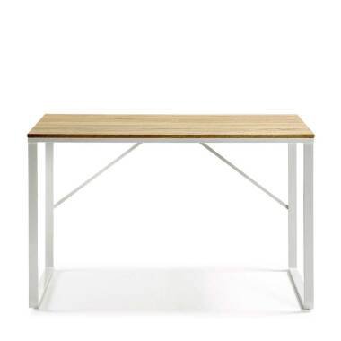 Schreibtisch in Weiß und Naturfarben 120 cm breit