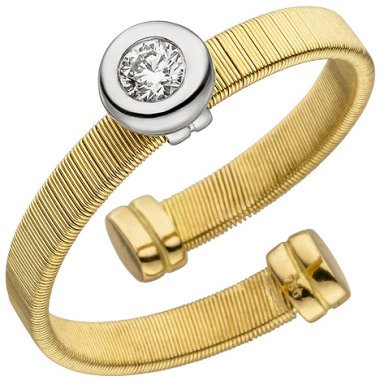 SIGO Damen Ring offen 750 Gelbgold Weißgold