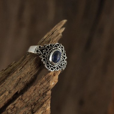 Silberner Ring Mit Ornamenten, Größenverstellbar, Boho Hippie Style