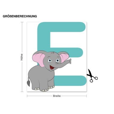 Wandtattoo Kinderzimmer Kinder ABC Elefant
