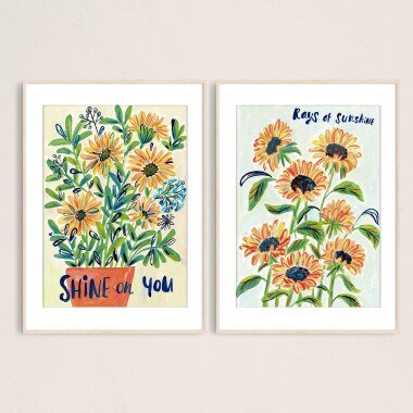 2Er Set Kunstdrucke, Sonnenblumen Kunstdruck