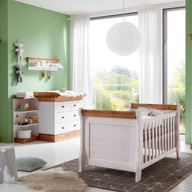 Babyzimmermöbel in Weiß Kiefer teilmassiv (dreiteilig)
