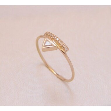 Einzigartiger Diamant Verlobungsring Goldring 14Kt Gold Ring Verlobung
