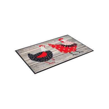 Fußmatte in grau-rot von wash&dry