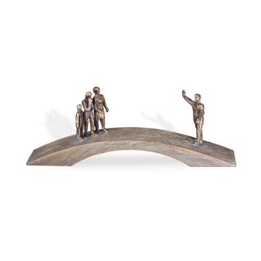 Grabstein Ornament aus Bronze & Menschen auf einer Brücke Bronze Grabornament