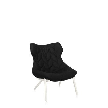 Kartell - Foliage Sessel - Gestell weiß - Wollstoff schwarz