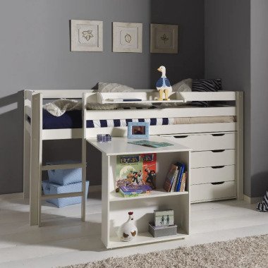 Kinderbett Edwards mit Bücherregal und Schreibtisch