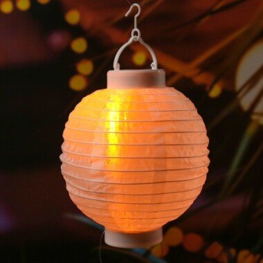 LED Solar Lampion Flammeneffekt 12 warmweiße LED H: 23cm D:...