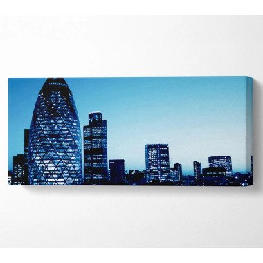 London The Gherkin Blau gegossenes Panoramabild