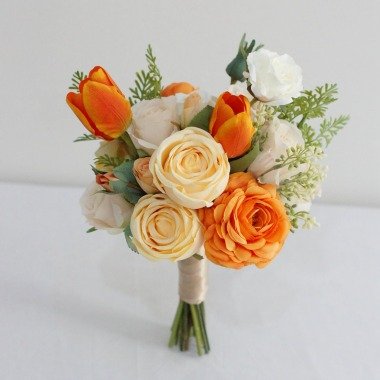 Orange Und Gelb Brautstrauß, Elopement Hochzeitsstrauß, Frühlingshochzeitsblume,