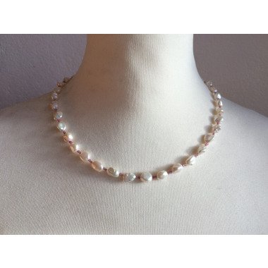 Perlen & Turmalin Edelstein-Halskette | Zarte Halskette Mit Keshi-Perlen
