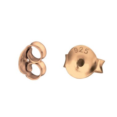 Silber-Ohrring aus Roségold & 1 Paar Ersatz Ohrstecker Verschluss Ohrmutter