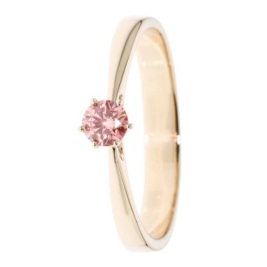 Brillant-Ring, Pink, SI, IGI-Zertifikat, Gold 375 17 Gold 375