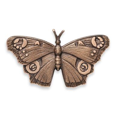 Grabstein Ornament in Gold & Grabfigur Tagpfauenauge Schmetterling aus