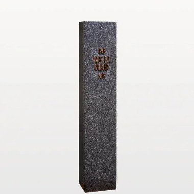 Grabstele & Einzelgrab Stele aus Schwarzem Granit & Bronze Inschrift