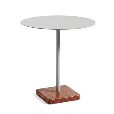 HAY Terrazzo Tisch rund Ø 70 cm, grau / rot