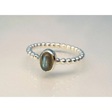 Labradorit-Ring mit Stein & Ring Mit Echtem Labradorit in 925 Sterling Silber