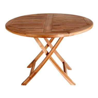 Runder Tisch aus Massivholz & Garten Klapptisch aus Teak Massivholz rund