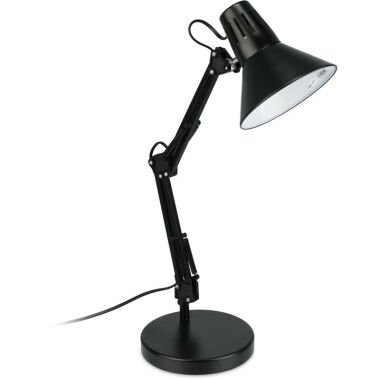 Schreibtischlampe, verstellbarer Gelenkarm, schwenkbarer Schirm, E27-Fassung, Re