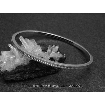Silber Armreifen Diamantschliff 3 mm rhodiniert 18 cm
