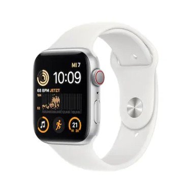 Sportuhr & Apple Watch SE (2.Gen) LTE 44mm Aluminium Silber Sportarmband Weiß