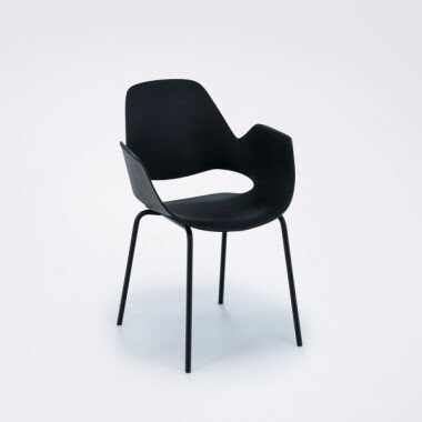 Stuhl mit Armlehne FALK schwarz powder coated metal Kein Sitzpolster