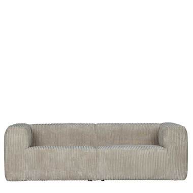 Breitcord Couch in Beigegrau 66 cm Sitztiefe
