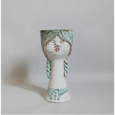 Danish Modern Face Vase Wikinger Frau Denmark Studio Keramik Pottery