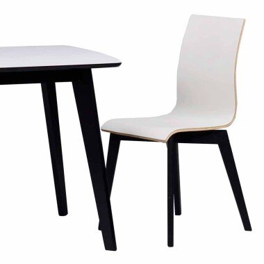 Esszimmerstuhl aus Eiche & Design Esszimmerstuhl in Schwarz Weiß Holzbeine